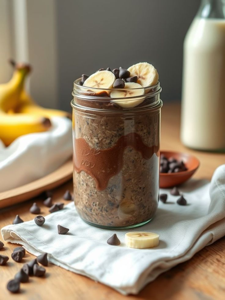 Featured image for Owsianka na noc: z kakao i bananem